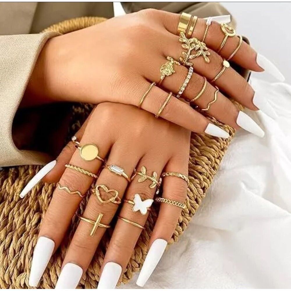 16 Vintage Piece Stackable Knuckle Ring Collection - image 1